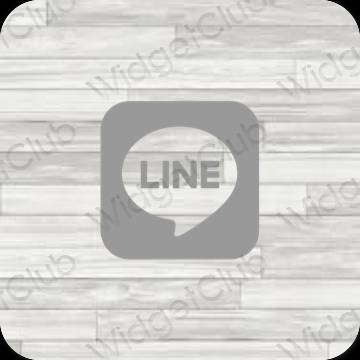 審美的 灰色的 LINE 應用程序圖標