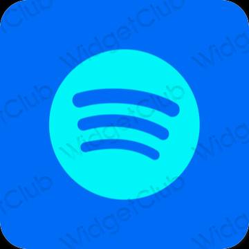 Estético azul Spotify iconos de aplicaciones