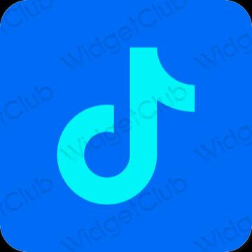 Estetyka niebieski TikTok ikony aplikacji