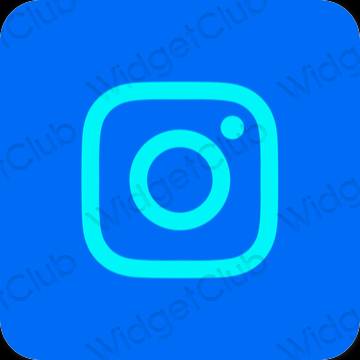 Thẩm mỹ màu xanh da trời Instagram biểu tượng ứng dụng