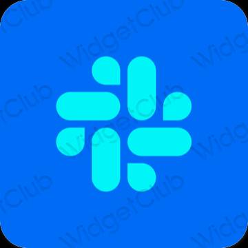 Ästhetisch neonblau Slack App-Symbole