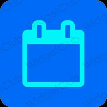 Estetické Modrá Calendar ikony aplikácií