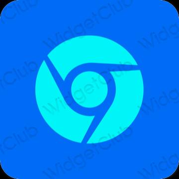 Stijlvol blauw Chrome app-pictogrammen