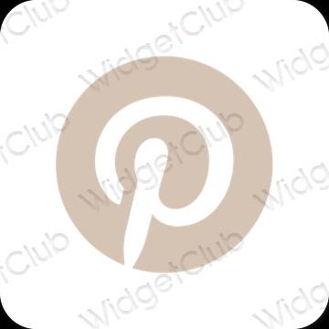 Estetik kuning air Pinterest ikon aplikasi