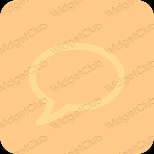Estético laranja Messages ícones de aplicativos