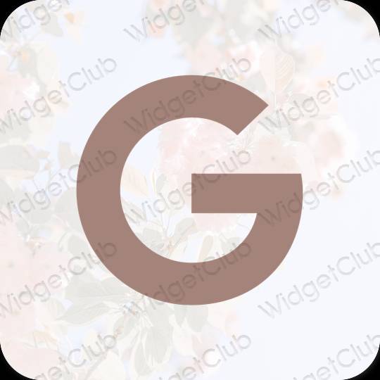 Aesthetic brown Google app icons
