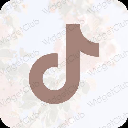 Estetico Marrone TikTok icone dell'app