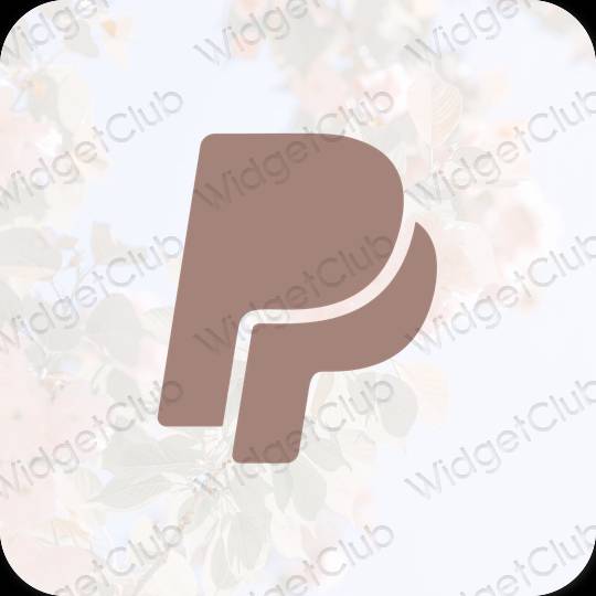 Естетичний коричневий Paypal значки програм
