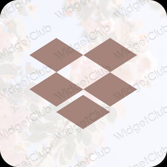 Æstetisk Brun Dropbox app ikoner