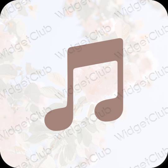 Thẩm mỹ nâu Apple Music biểu tượng ứng dụng