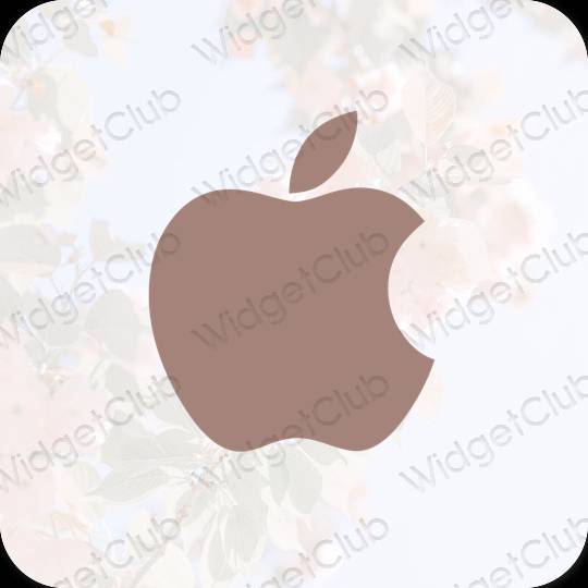 Estético marrón Apple Store iconos de aplicaciones
