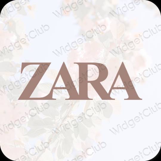 Estetický hnědý ZARA ikony aplikací