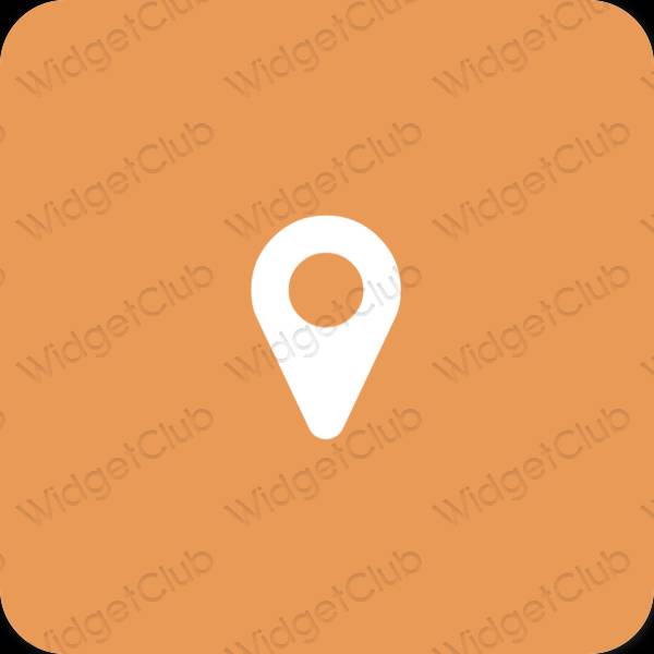 Estetski naranča Map ikone aplikacija