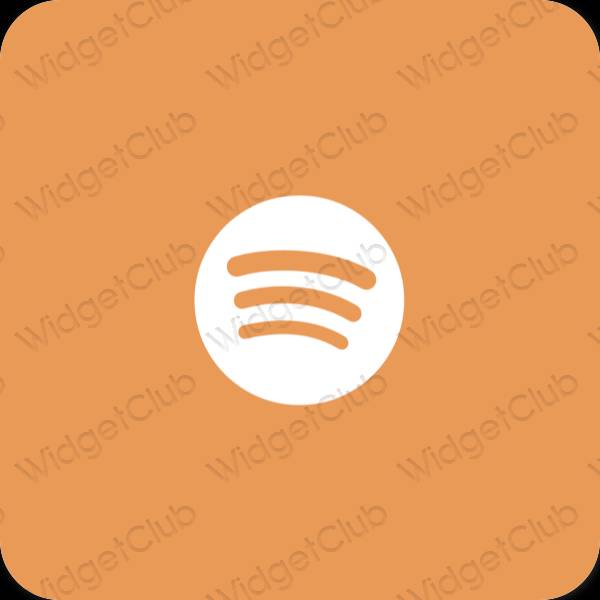 Estetyka Pomarańczowy Spotify ikony aplikacji