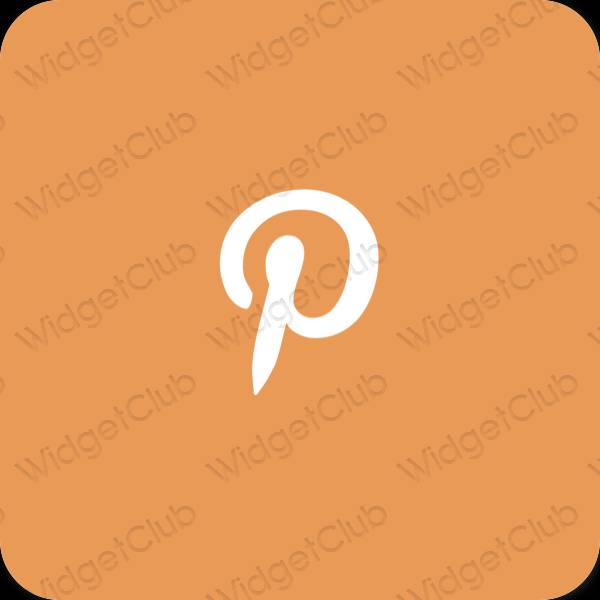 Estético laranja Pinterest ícones de aplicativos