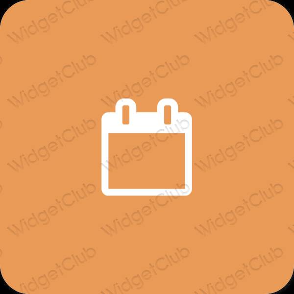 Естетичен кафяво Calendar икони на приложения