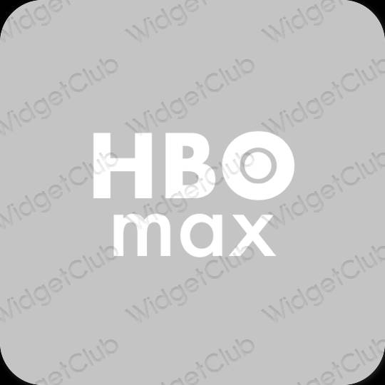 Esztétika szürke HBO MAX alkalmazás ikonok