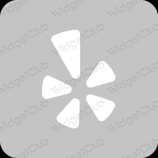 Estetický šedá Yelp ikony aplikací