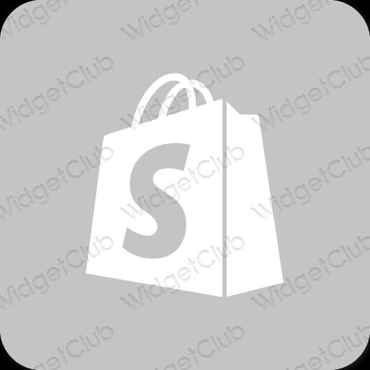 Estético cinzento Shopify ícones de aplicativos