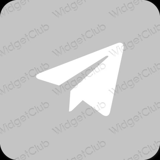 Ästhetisch grau Telegram App-Symbole