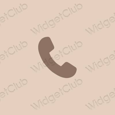 Estetyka beżowy Phone ikony aplikacji
