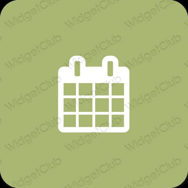 Esztétika sárga Calendar alkalmazás ikonok
