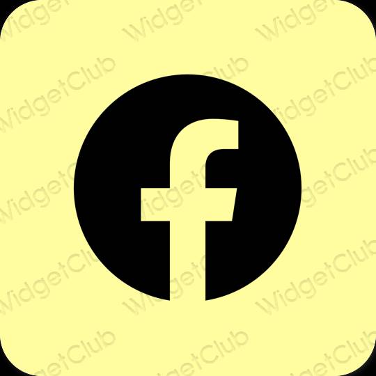 Estético amarillo Facebook iconos de aplicaciones