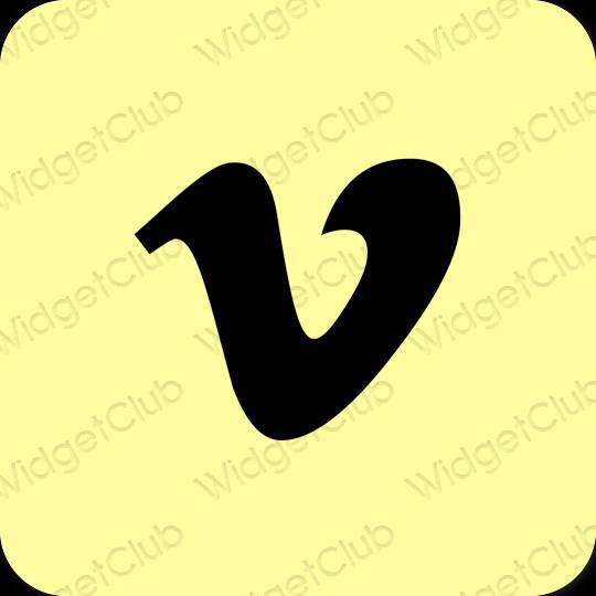 Esthétique jaune Vimeo icônes d'application