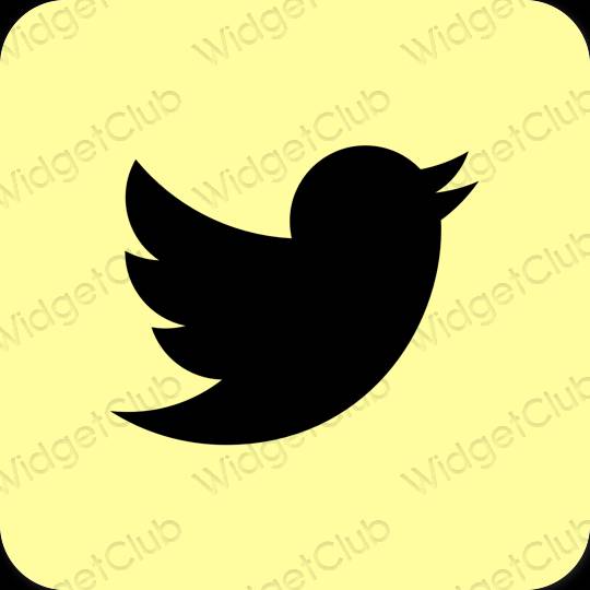 Estético amarelo Twitter ícones de aplicativos