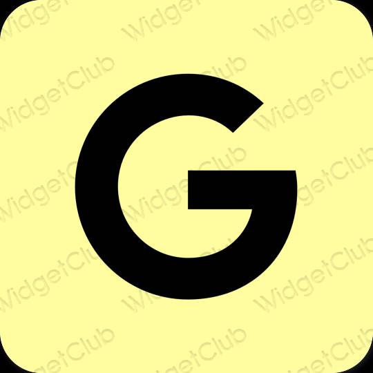 Aesthetic yellow Google app icons