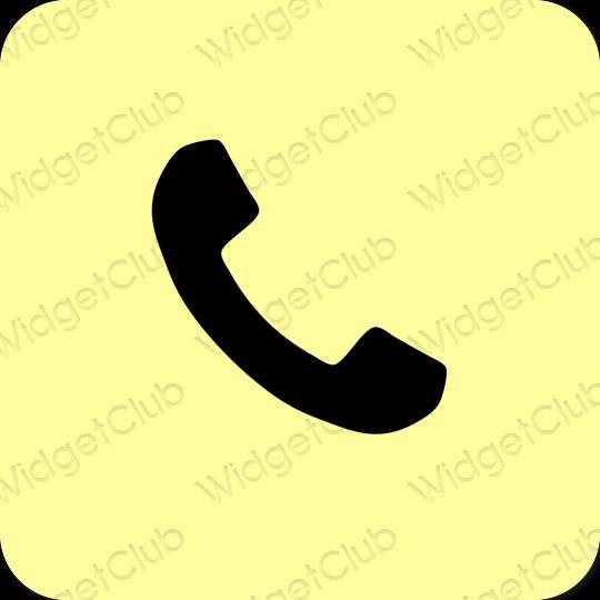 Æstetisk gul Phone app ikoner