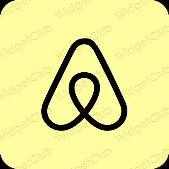 Estetinis geltona Airbnb programėlių piktogramos