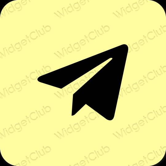 Естетичен жълто Telegram икони на приложения