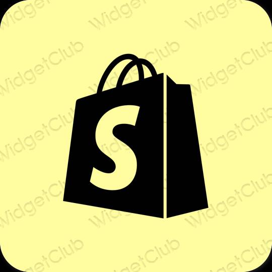 Estetski žuta boja Shopify ikone aplikacija