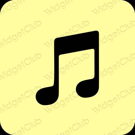 Estetis kuning Apple Music ikon aplikasi