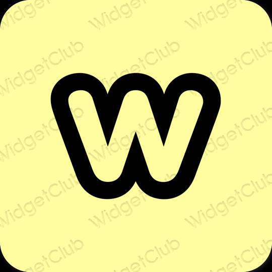 Estético amarelo Weebly ícones de aplicativos