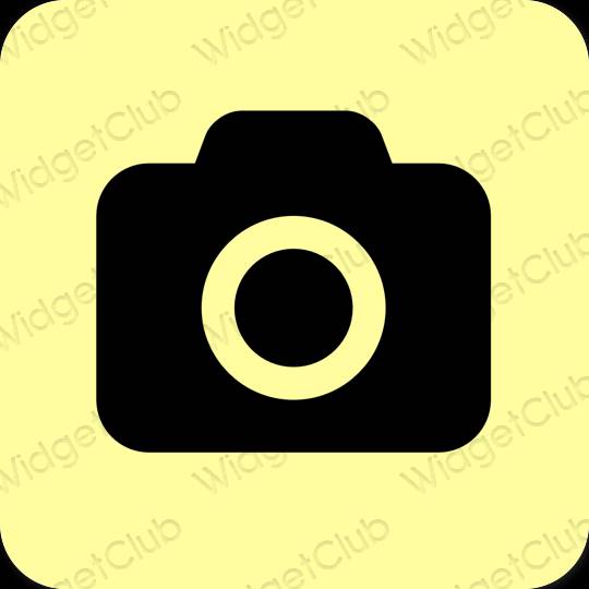 Esteetiline kollane Camera rakenduste ikoonid
