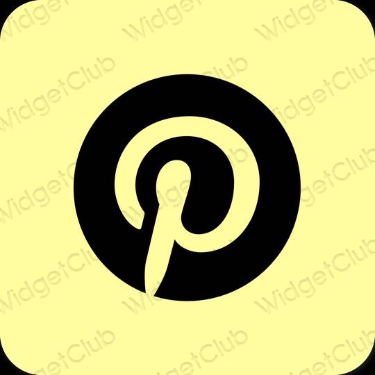 Estetsko rumena Pinterest ikone aplikacij
