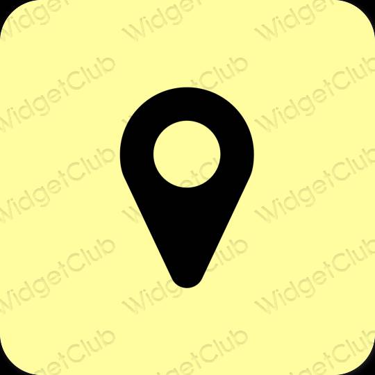 эстетический желтый Google Map значки приложений