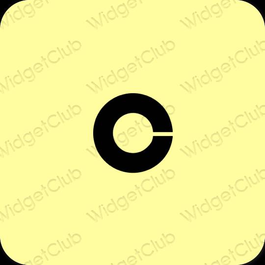 Estético amarelo Coinbase ícones de aplicativos