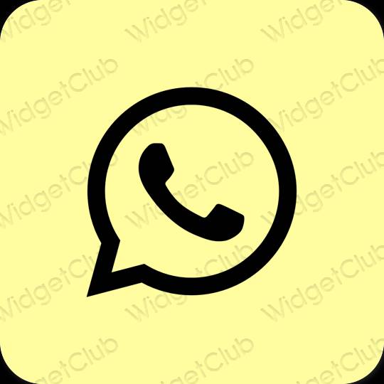 Estetik sarı WhatsApp uygulama simgeleri
