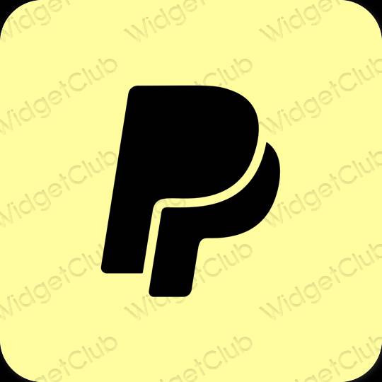 جمالي أصفر Paypal أيقونات التطبيق