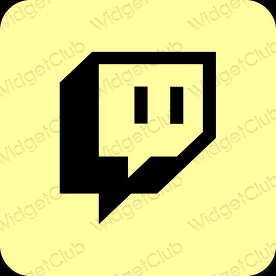 Estético amarelo Twitch ícones de aplicativos