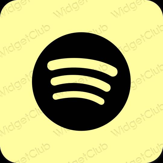 审美的 黄色的 Spotify 应用程序图标