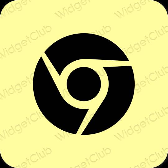 Æstetisk gul Chrome app ikoner