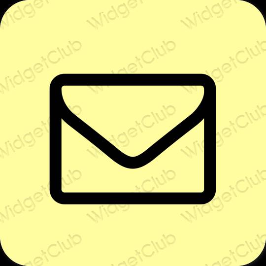 Estetyka żółty Mail ikony aplikacji