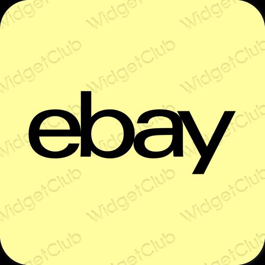 Estetické žltá eBay ikony aplikácií
