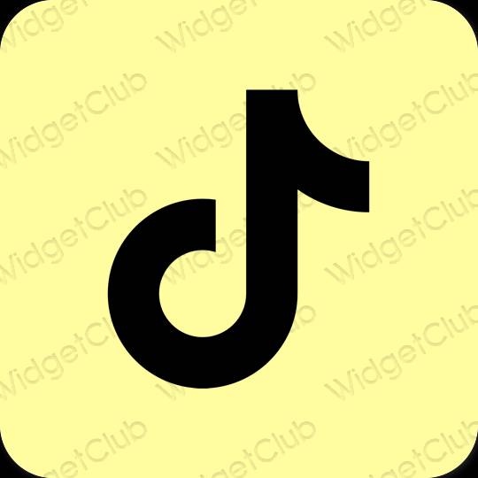 Estetik kuning TikTok ikon aplikasi