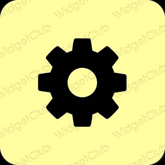 Estetyka żółty Settings ikony aplikacji