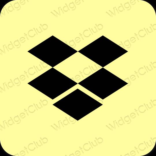 Estetisk gul Dropbox app ikoner